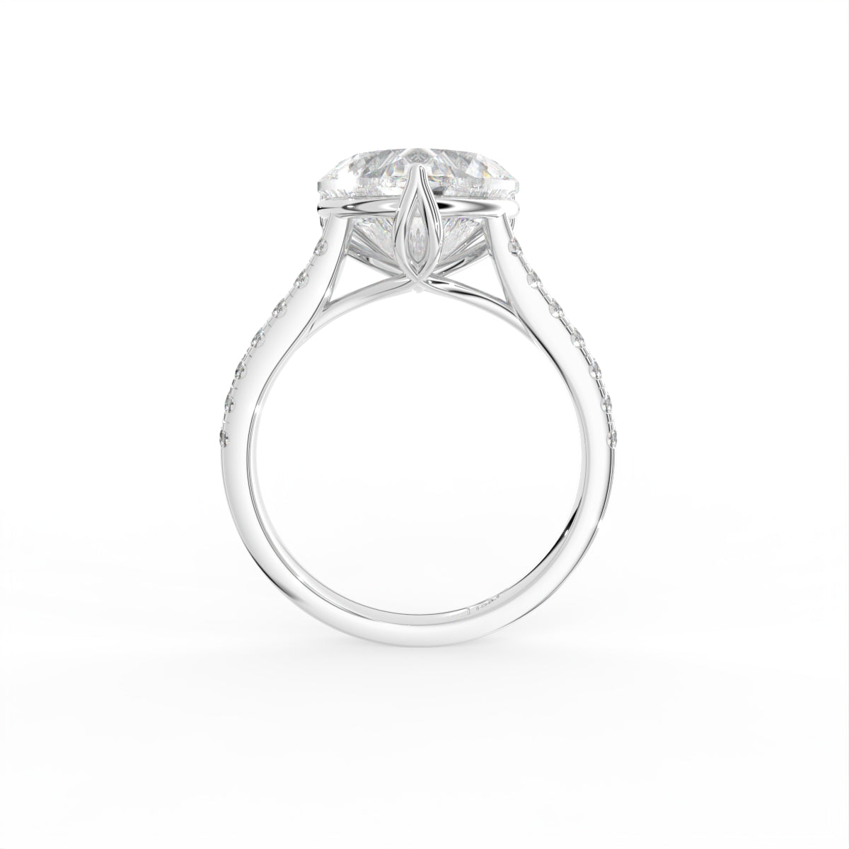 18K Solitaire Heart Diamond Engagement Ring — FRONT