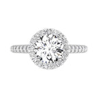 18K Halo Round Diamond Ring — TOP