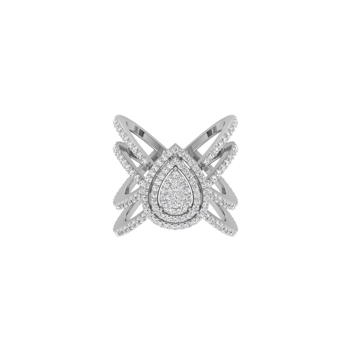 18K Bespoke Multi-Band Diamond Ring — TOP