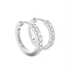 18K Diamond Hoop Earrings — 3D VIEW