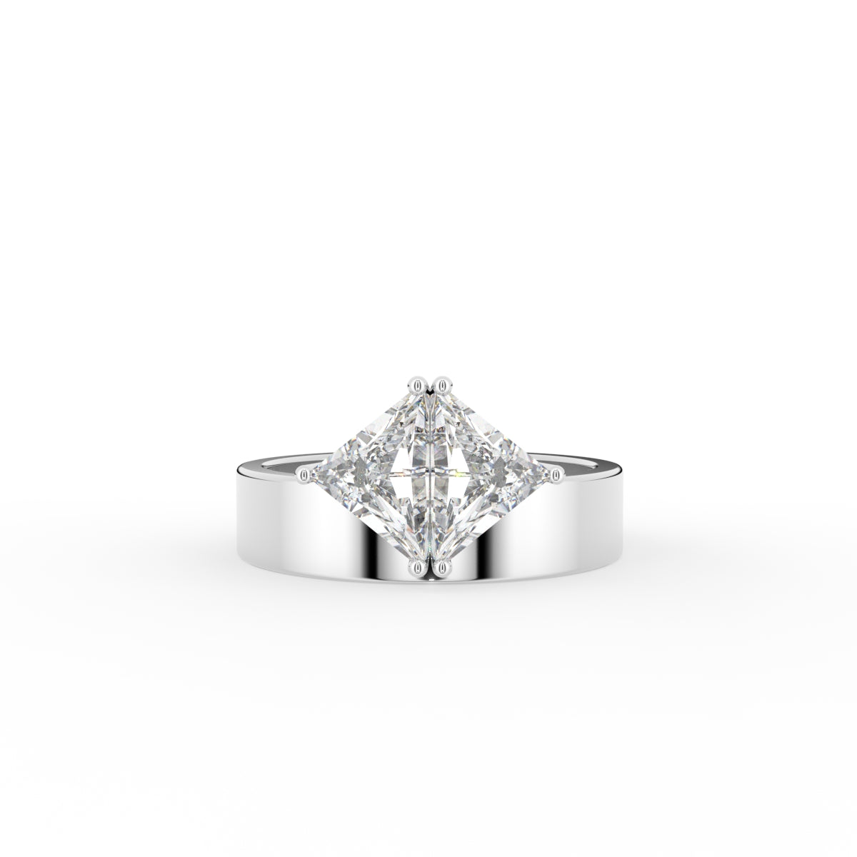 18K Bespoke Triangle Diamond Ring — TOP