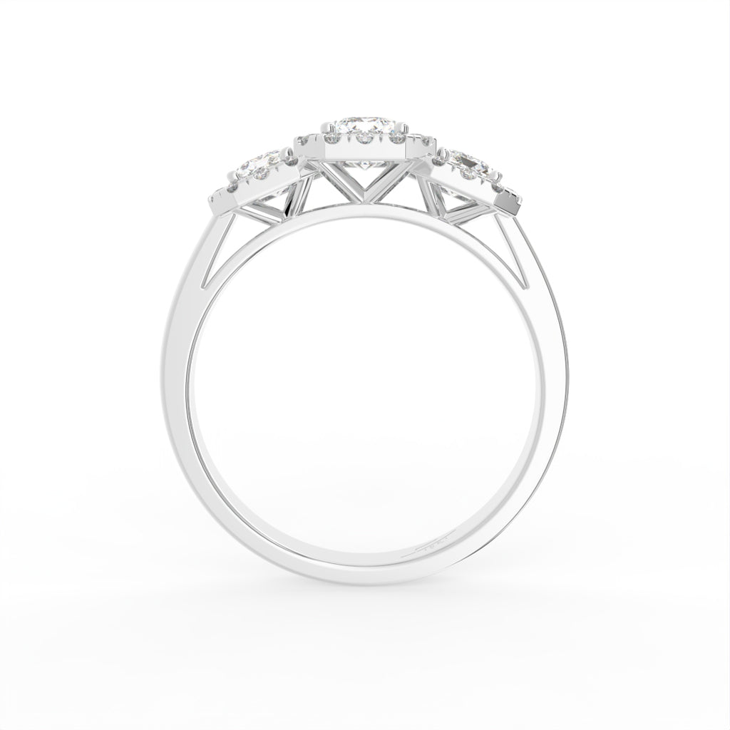 18K Trilogy Diamond Ring — FRONT
