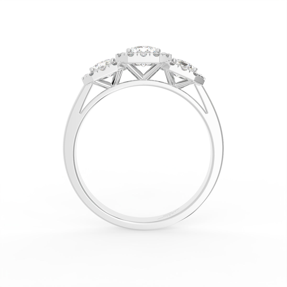 18K Trilogy Diamond Ring — FRONT