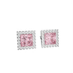 vimg:Z01799|18K Princess Halo Diamond Earrings — 3D VIEW