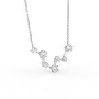 18K Rose Gold Constellation Round Diamond Pendant — 3D VIEW