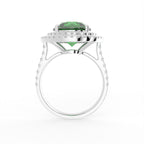 18K White Gold Halo Round Diamond Ring — FRONT