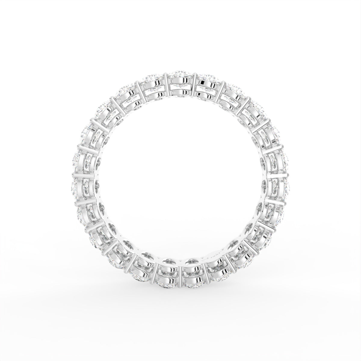 vimg:FJ4034|vimg:FJ3276|vimg:FJ3278|vimg:FJ3279|vimg:FJ3993|14K White Gold Full Eternity Oval Diamond Ring — FRONT
