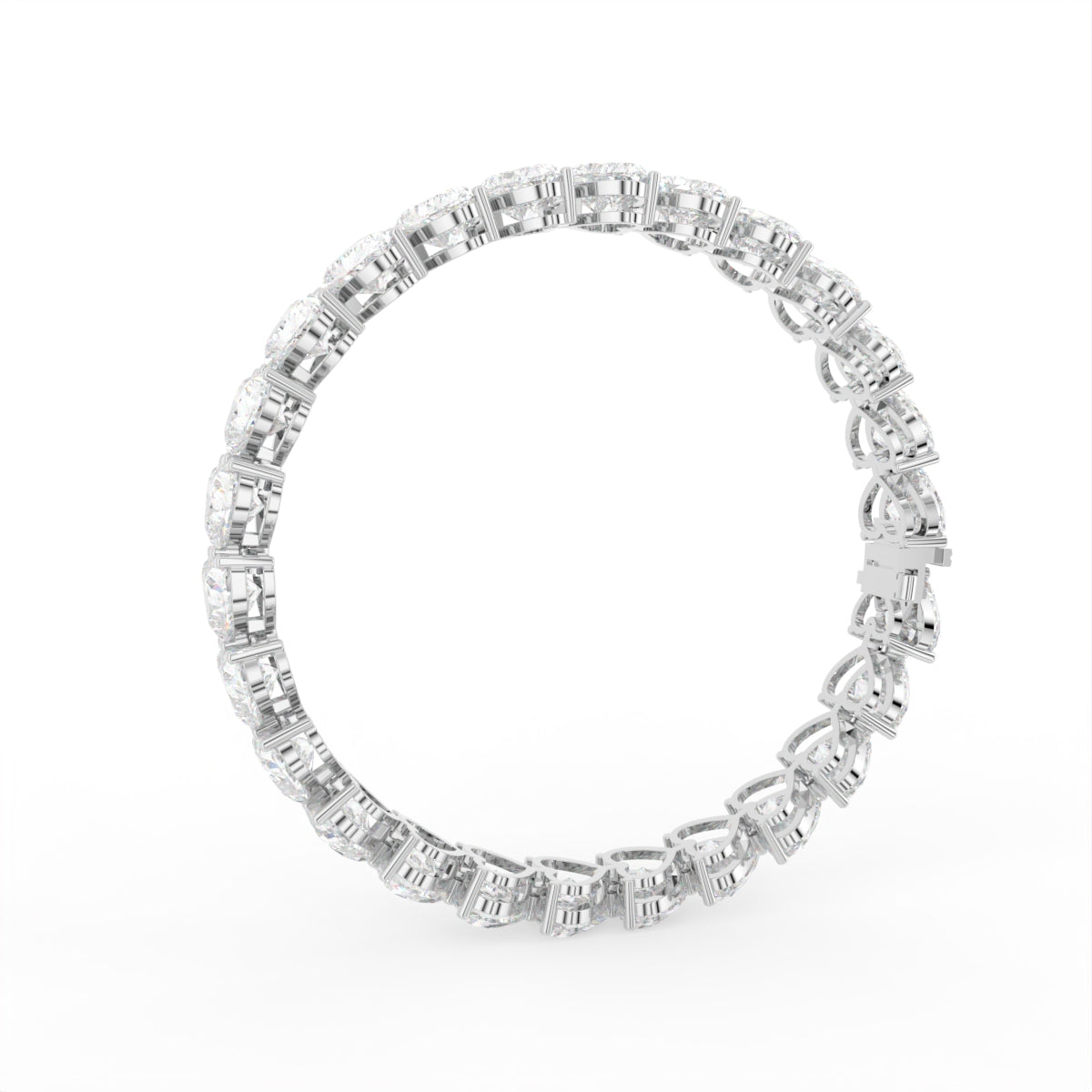 18K Heart Diamond Bracelet — 3D VIEW