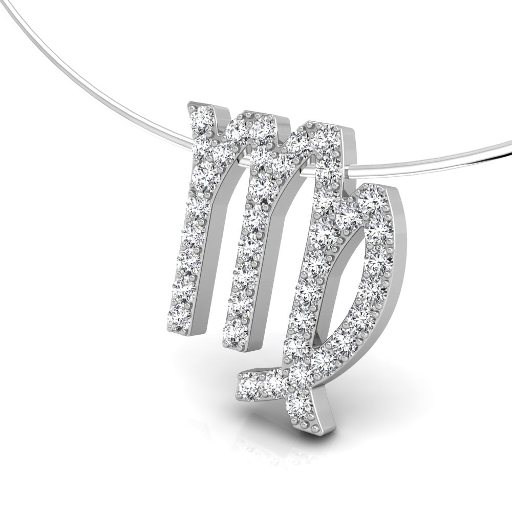 18K Zodiac Diamond Pendant — 3D VIEW