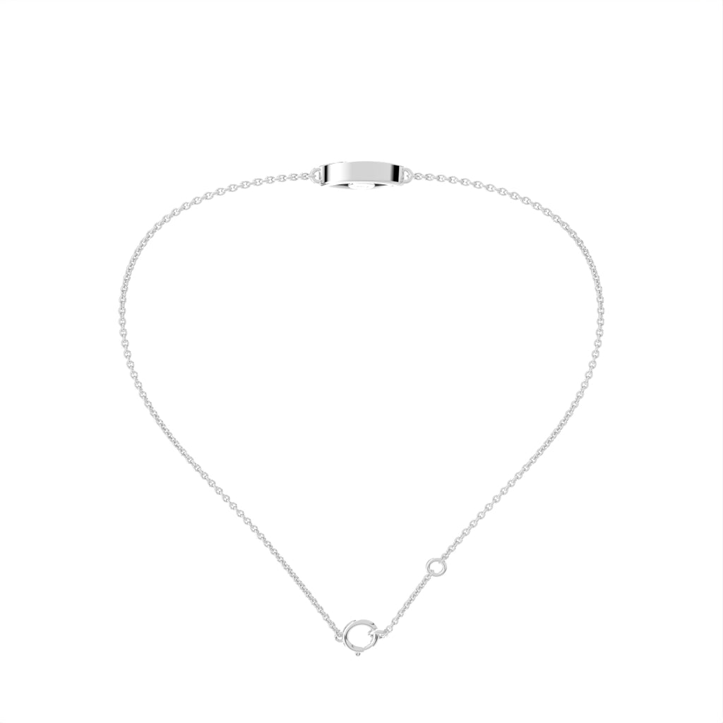 18K Gold Marquise Bezel Diamond Bracelet — FRONT