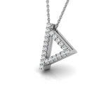 18K White Gold Thurisaz Viking Round Diamond Pendant — 3D VIEW