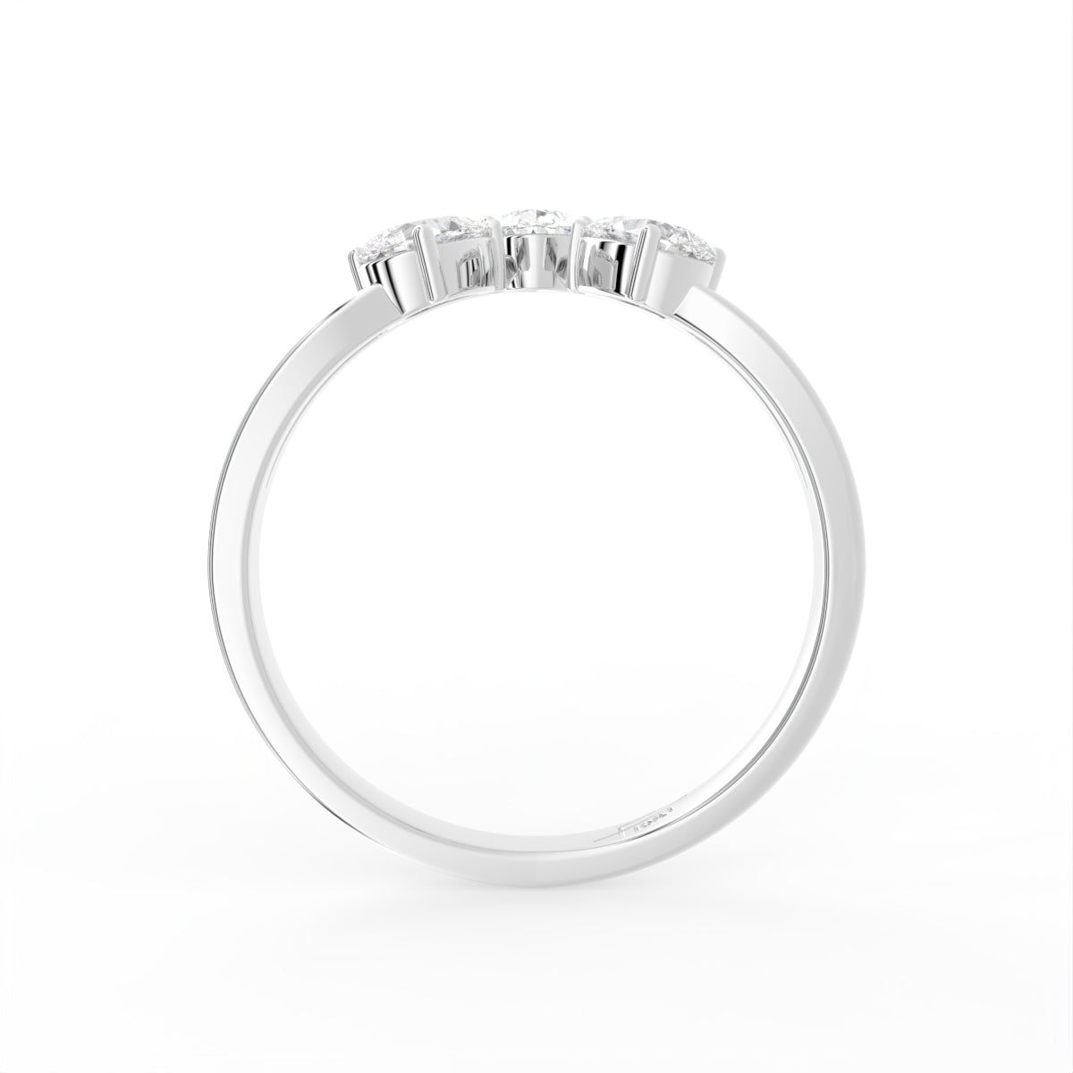 18K Bespoke Pear Diamond Ring — FRONT