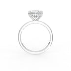 18K Solitaire Oval Diamond Engagement Ring — FRONT