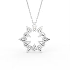18K Floral Pear Diamond Pendant — BACK