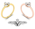 18K White Gold Baguette Diamond Promise Ring — 3 COLOR