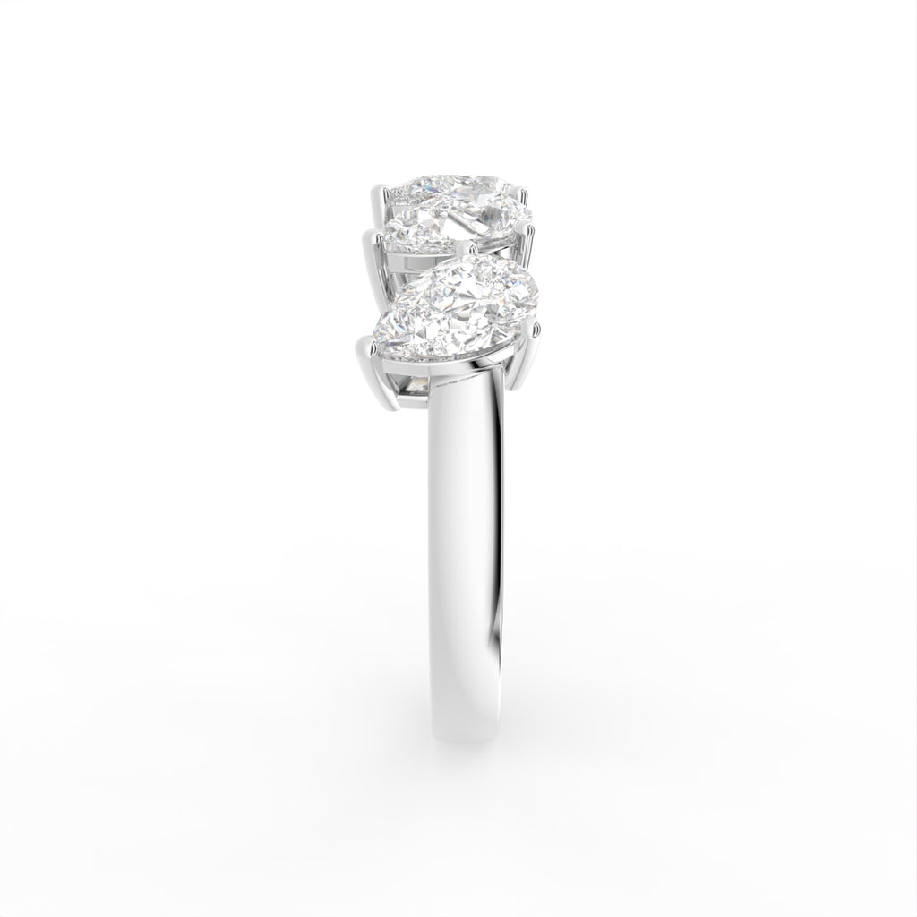 18K Pear Cluster Diamond Ring — SIDE