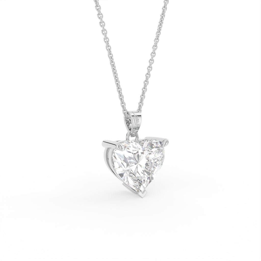 18K Solitaire Diamond Pendant — 3D VIEW