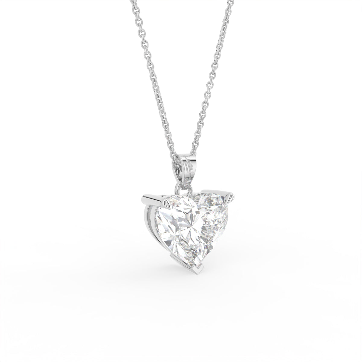 18K Solitaire Diamond Pendant — 3D VIEW
