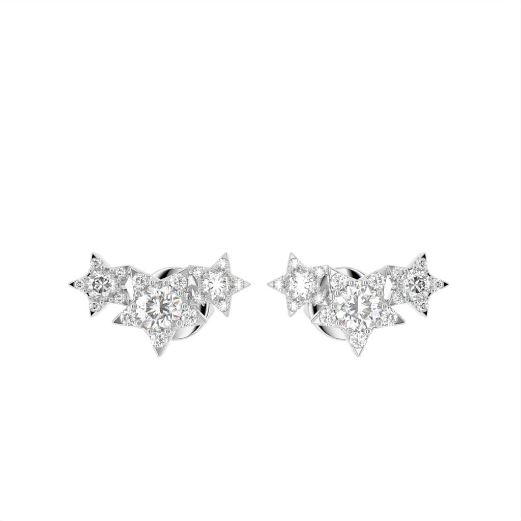 18K Star Diamond Earrings — TOP