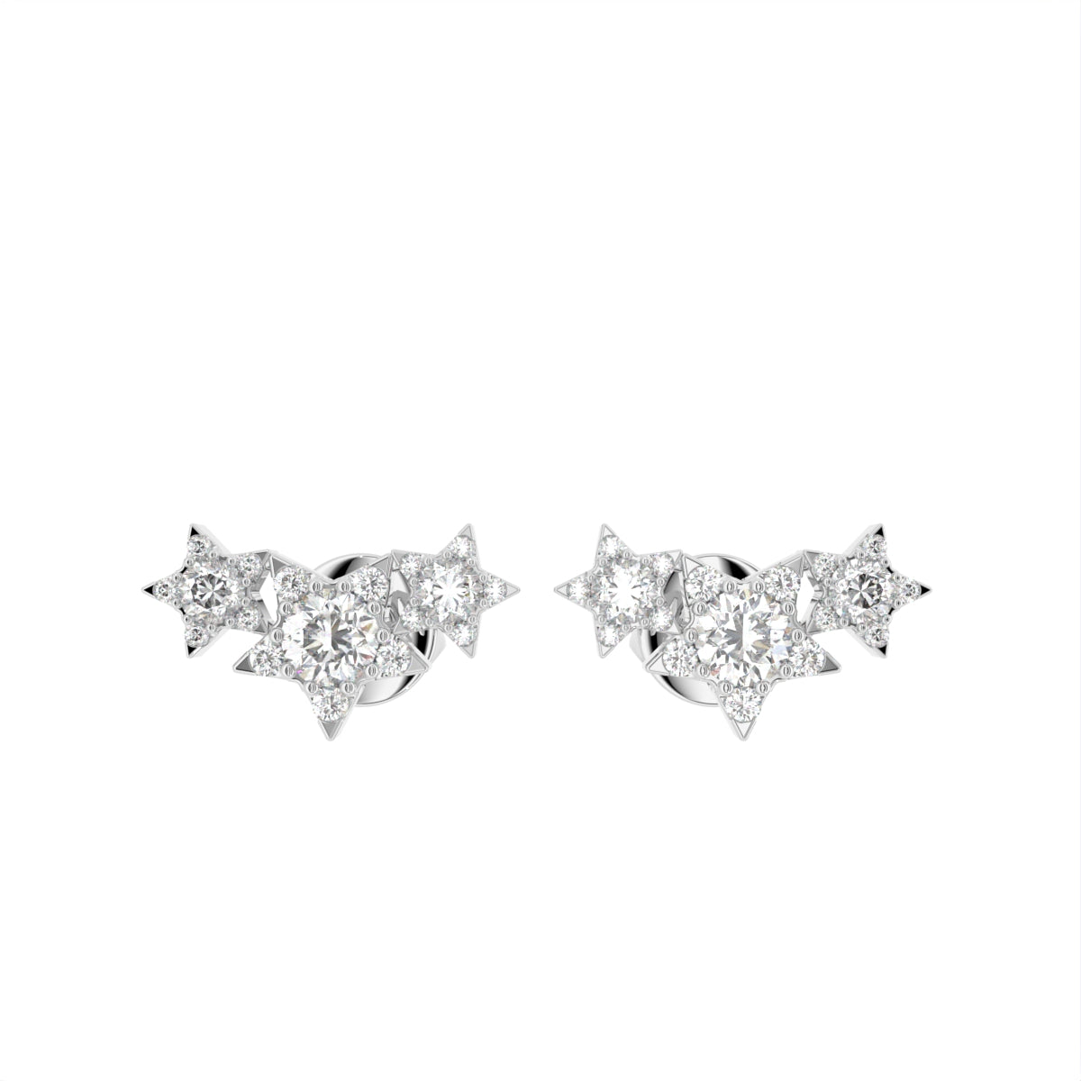 18K Star Diamond Earrings — TOP