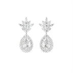 18K Pear Diamond Drop Earrings — TOP
