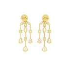 18K Chandelier Diamond Drop Earrings — BACK