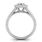 18K Halo Round Diamond Ring — FRONT