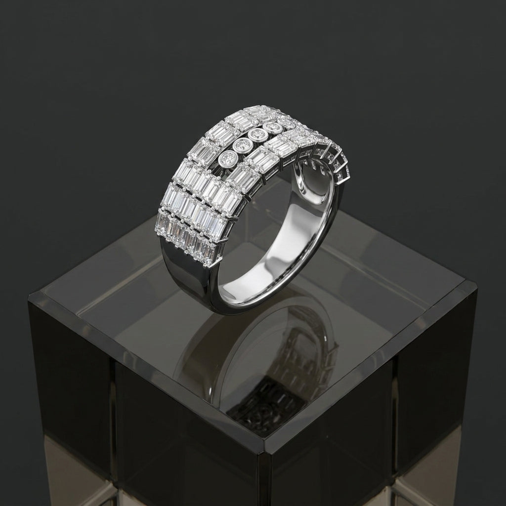 18K White Gold Round Diamond Eternity Ring