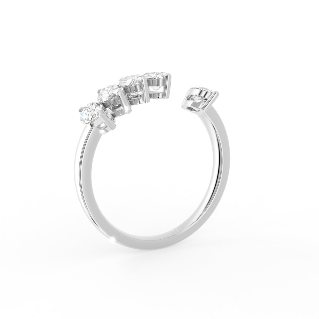 18K White Gold Bespoke Marquise Diamond Ring — 3D VIEW