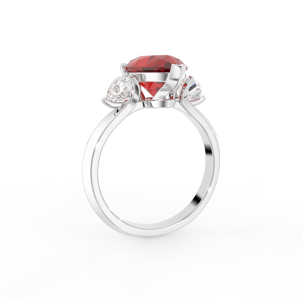 18K Trilogy Pear Diamond Ring — 3D VIEW