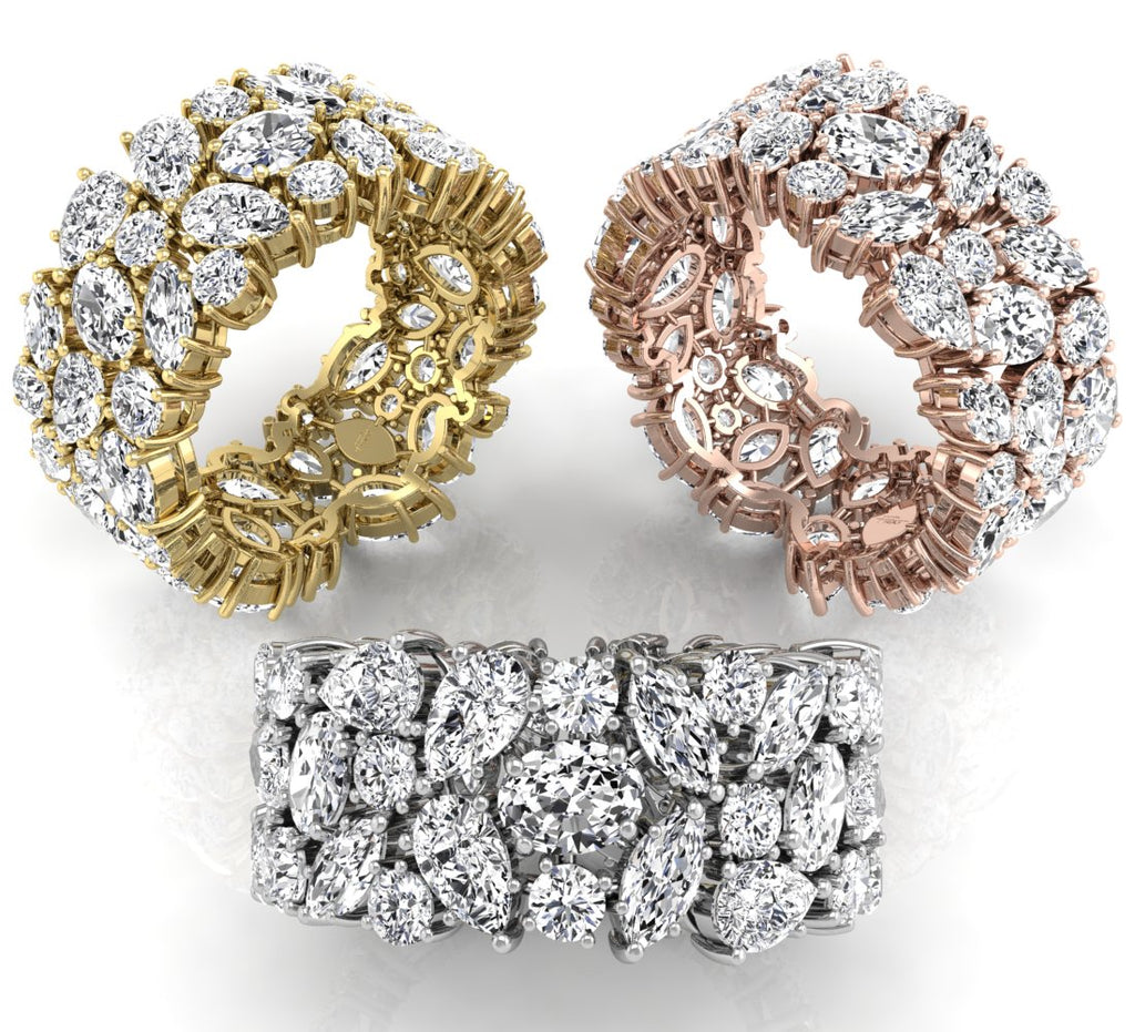 18K Eternity Round Diamond Ring — 3 COLOR