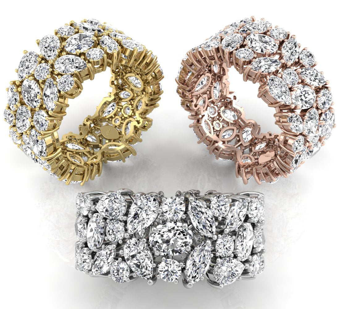 18K Eternity Round Diamond Ring — 3 COLOR