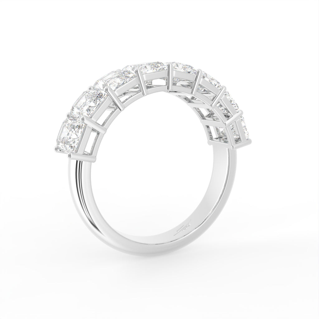 18K Eternity Emerald Diamond Ring — 3D VIEW