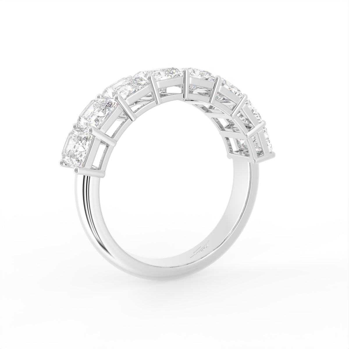 18K Eternity Emerald Diamond Ring — 3D VIEW