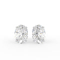 18K Oval Halo Diamond Earrings — TOP
