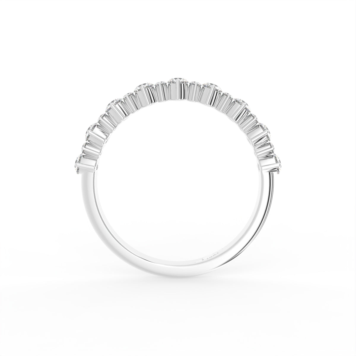 18K Round Eternity Diamond Ring — FRONT