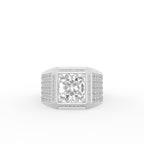 18K White Gold Bespoke Cushion Diamond Ring — TOP