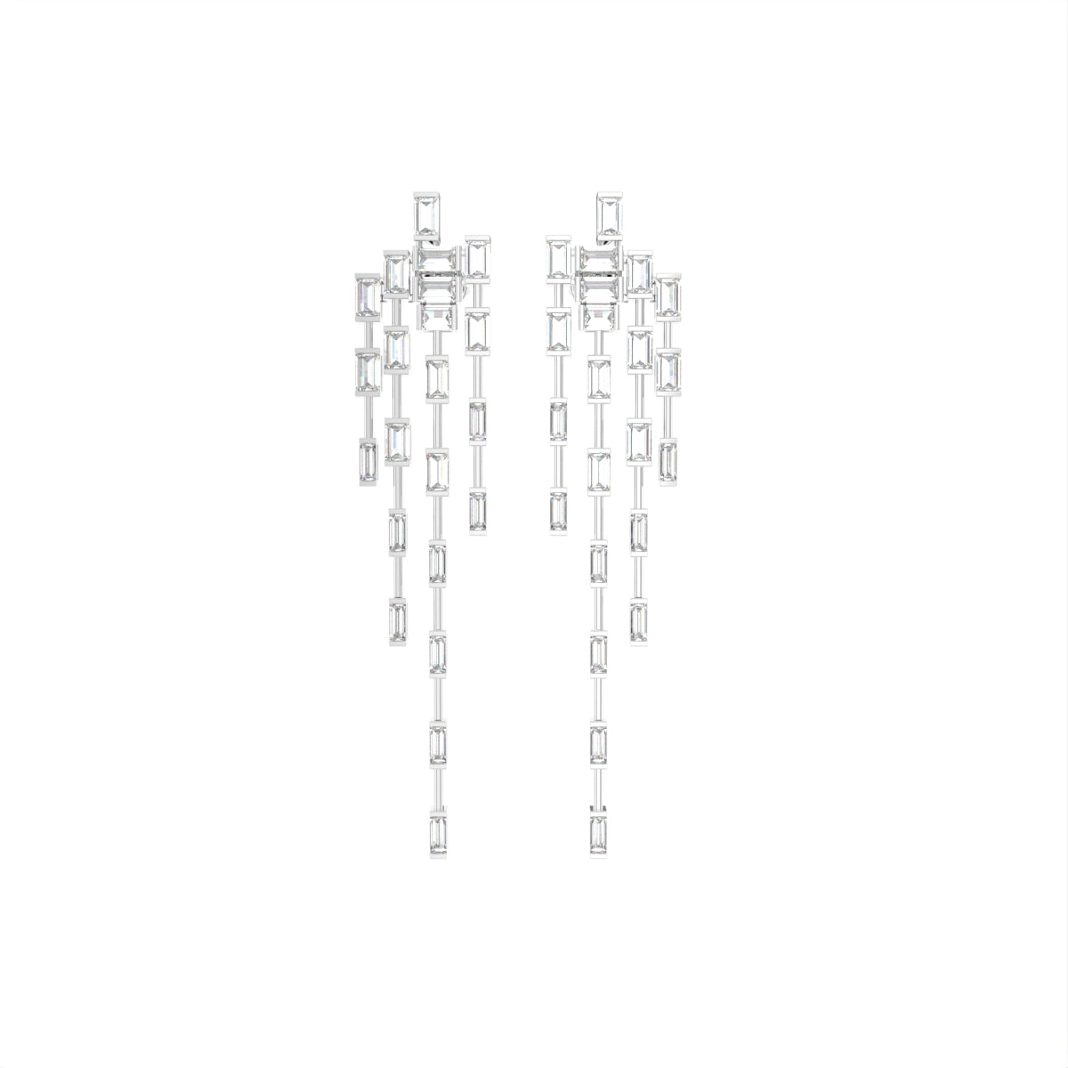 18K Baguette Diamond Drop Earrings — TOP