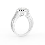 18K Halo Round Diamond Engagement Ring — 3D VIEW