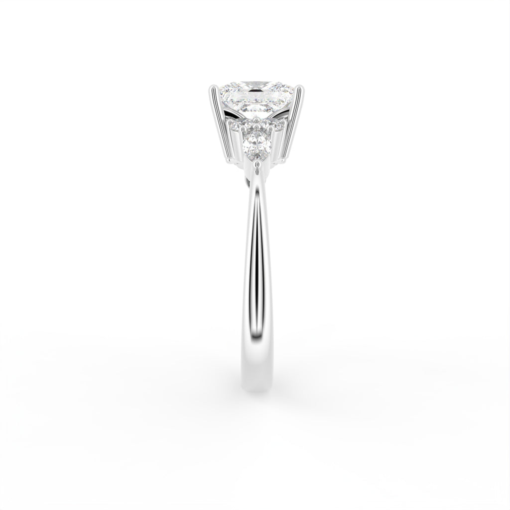 18K Bespoke Princess Diamond Ring — SIDE