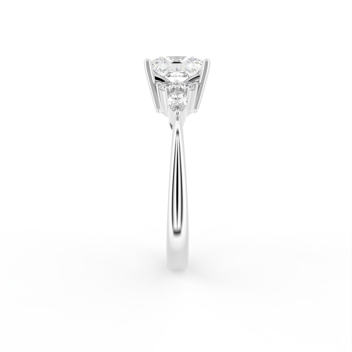 18K Bespoke Princess Diamond Ring — SIDE