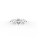 18K Trilogy Cushion Diamond Ring — TOP