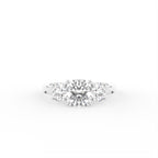 18K Trilogy Cushion Diamond Ring — TOP