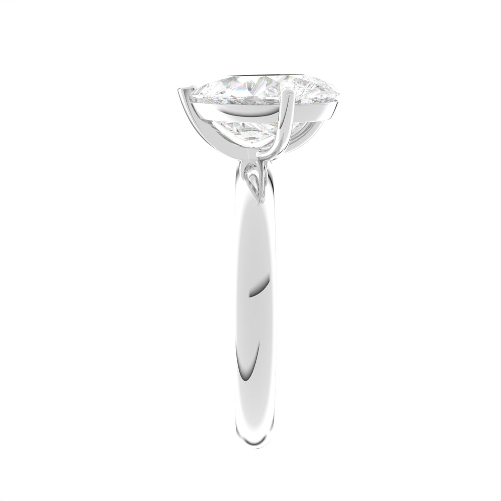 18K Pear Emerald Cut Diamond Ring — SIDE