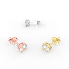 18K Stud Diamond Earrings — 3 COLOR