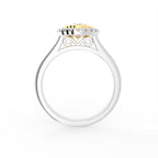 18K White Gold Oval Halo Diamond Engagement Ring — FRONT