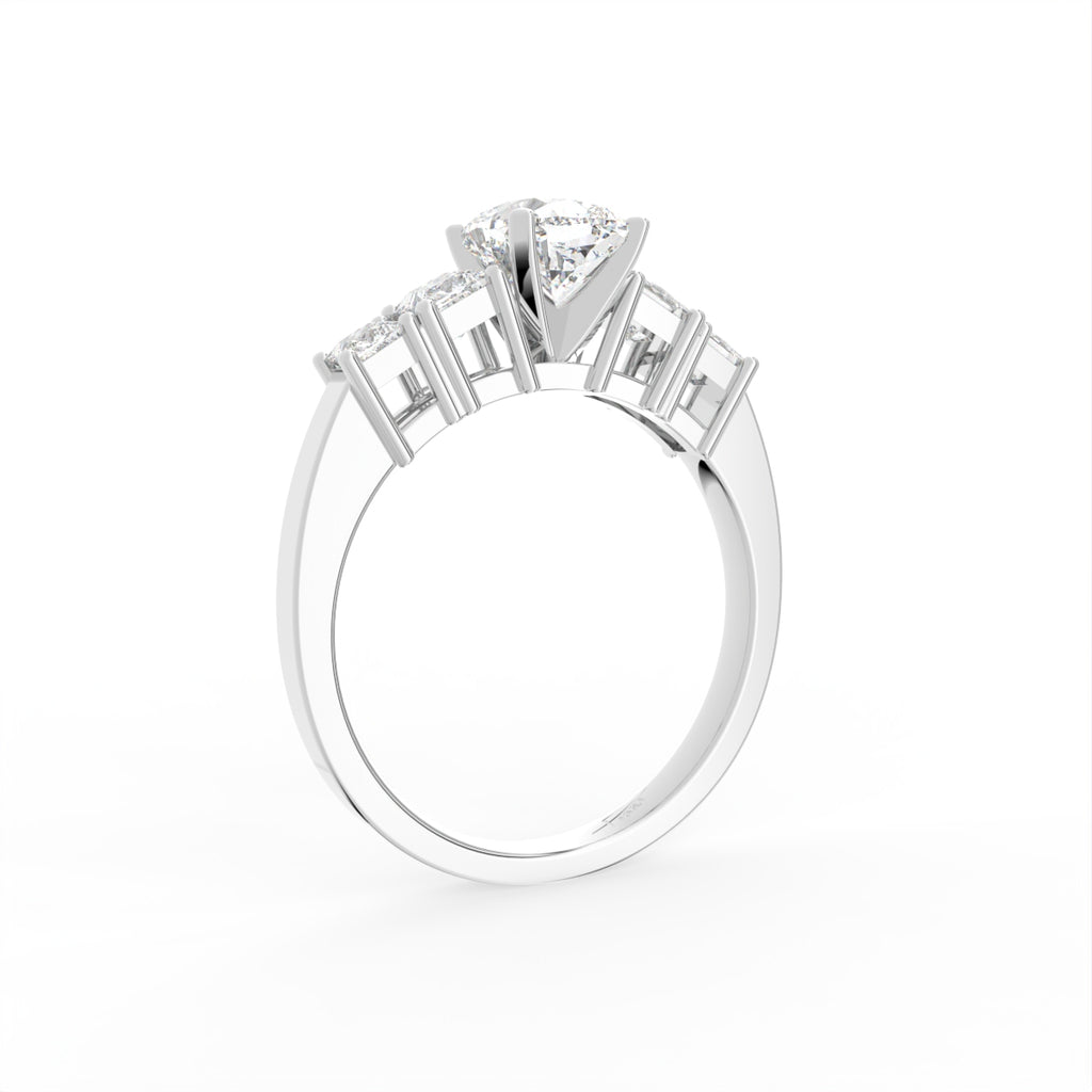 18K Bespoke Cushion Diamond Ring — 3D VIEW