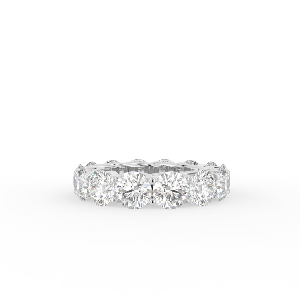 18K Full Eternity Round Diamond Ring — TOP