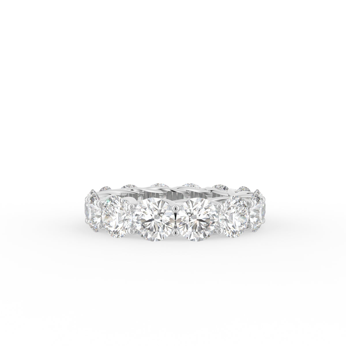 18K Full Eternity Round Diamond Ring — TOP