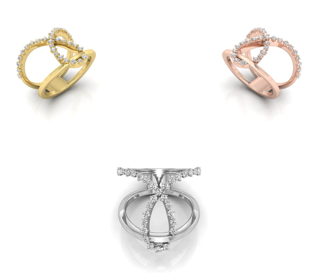 18K Bespoke Pave Diamond Ring — 3 COLOR